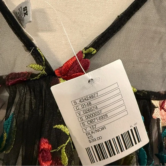 Ecote Floral Embroidered Sheer Top - Picture 7 of 8